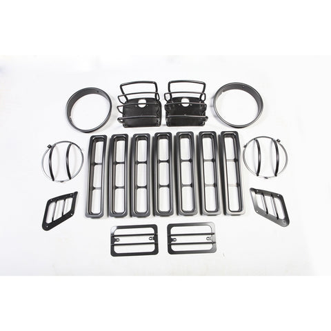 Euro Guard Kit, Rugged Ridge Black, 17 Piece | 12495.03 | Fits 1997-2006 Jeep Wrangler TJ