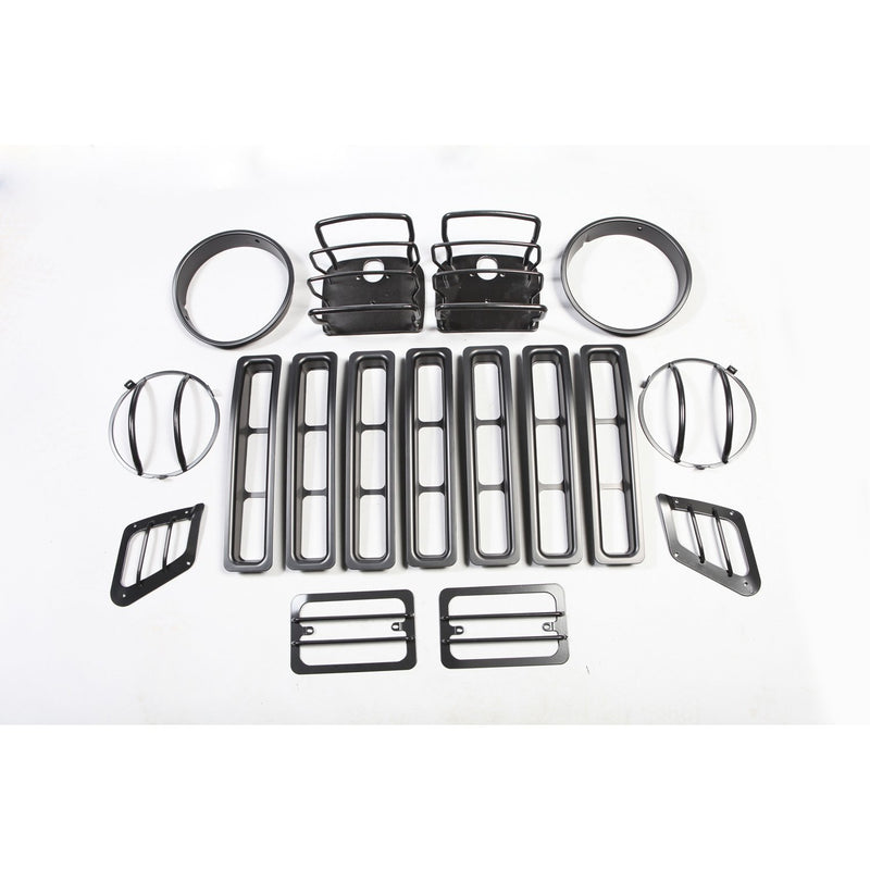 Euro Guard Kit, Rugged Ridge Black, 17 Piece | 12495.03 | Fits 1997-2006 Jeep Wrangler TJ