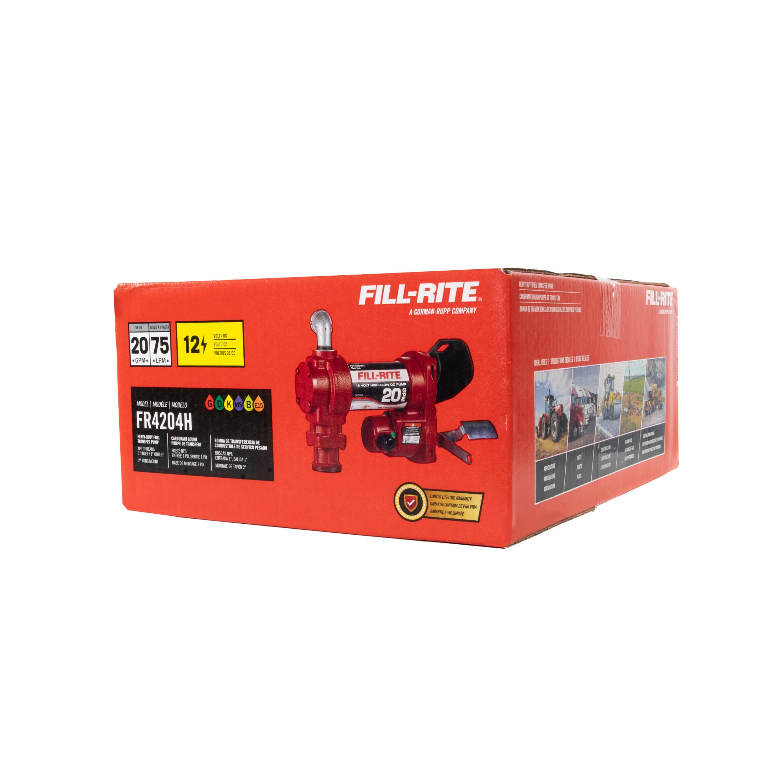 Fill-Rite 12V FR4204H 20 GPM Fuel Transfer Pump (Pump Only) | Gasoline, Diesel, Kerosene, Ethanol Blends, Methanol Blends, & Biodiesel