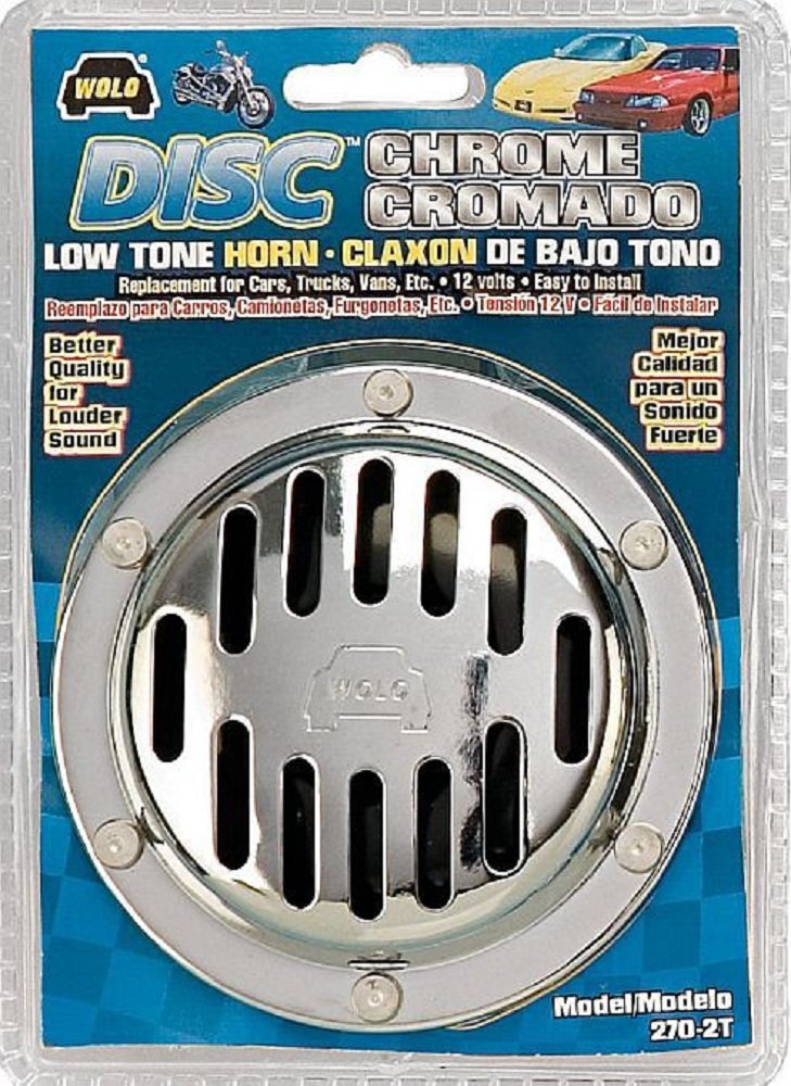 Chrome Disc Horn Wolo (270-2T) - 12 Volt, Low Tone