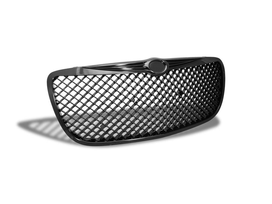 7147584 Armordillo USA Mesh Front Hood Grille - Gloss Black Fits 2004-2006 Chrysler Sebring