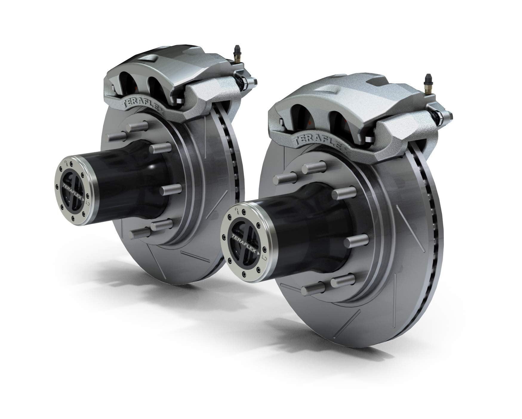 TeraFlex 8-Lug JK Front Locking Hub Conversion Kit & Big Brake Kit w/Slotted Rotors