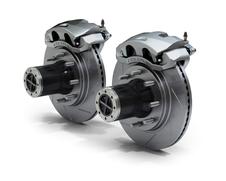 TeraFlex 8-Lug JK Front Locking Hub Conversion Kit & Big Brake Kit w/Slotted Rotors