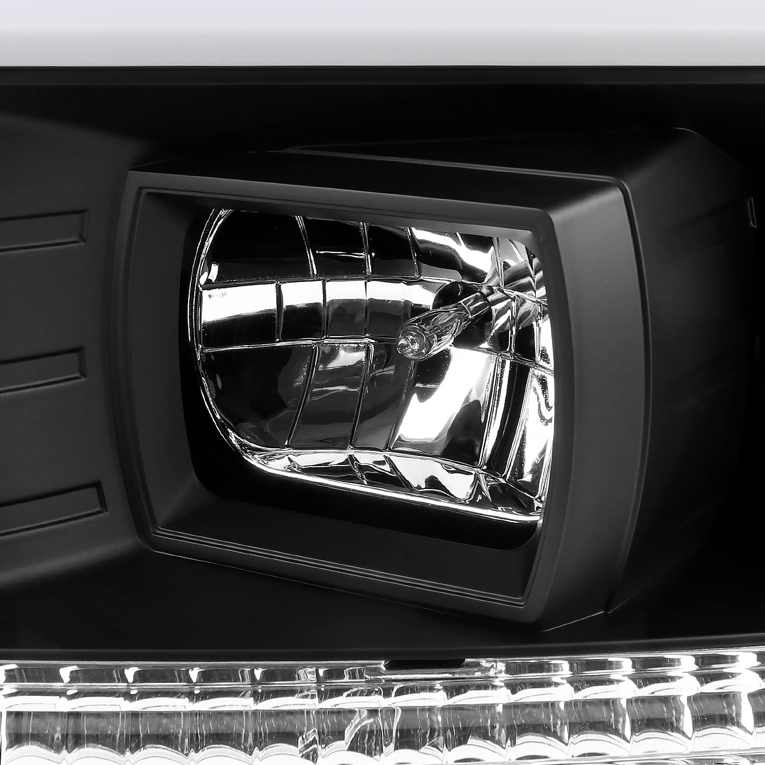 Black LED Tube Projector Headlights SPEC-D TUNING Compatible with 2004-2008 Ford F-150, 2006-2008 Lincoln Mark LT, Left + Right Pair Headlamps Assembly
