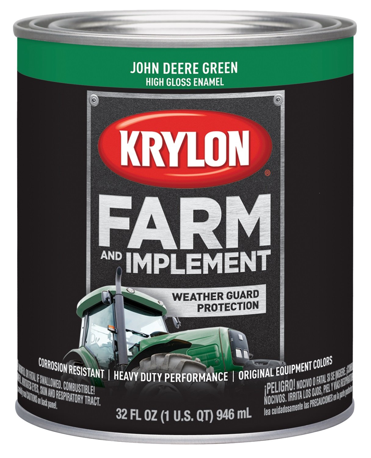 Krylon® 2023 Brush Farm & Implement, High Gloss, John Deere Green, 1 Quart Architectural Paints