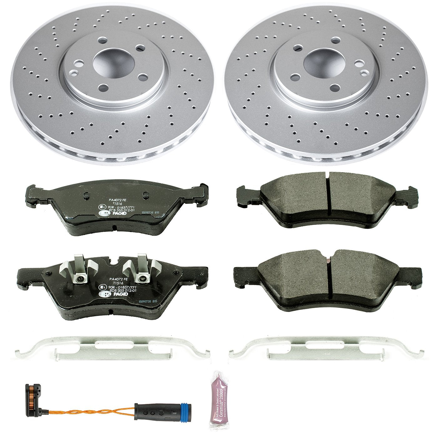 Power Stop ESK6357 Euro-Stop Front Brake Kit For Mercedes-Benz E350 2007-2009, Mercedes-Benz E550 2007-2009 [Model Specific]