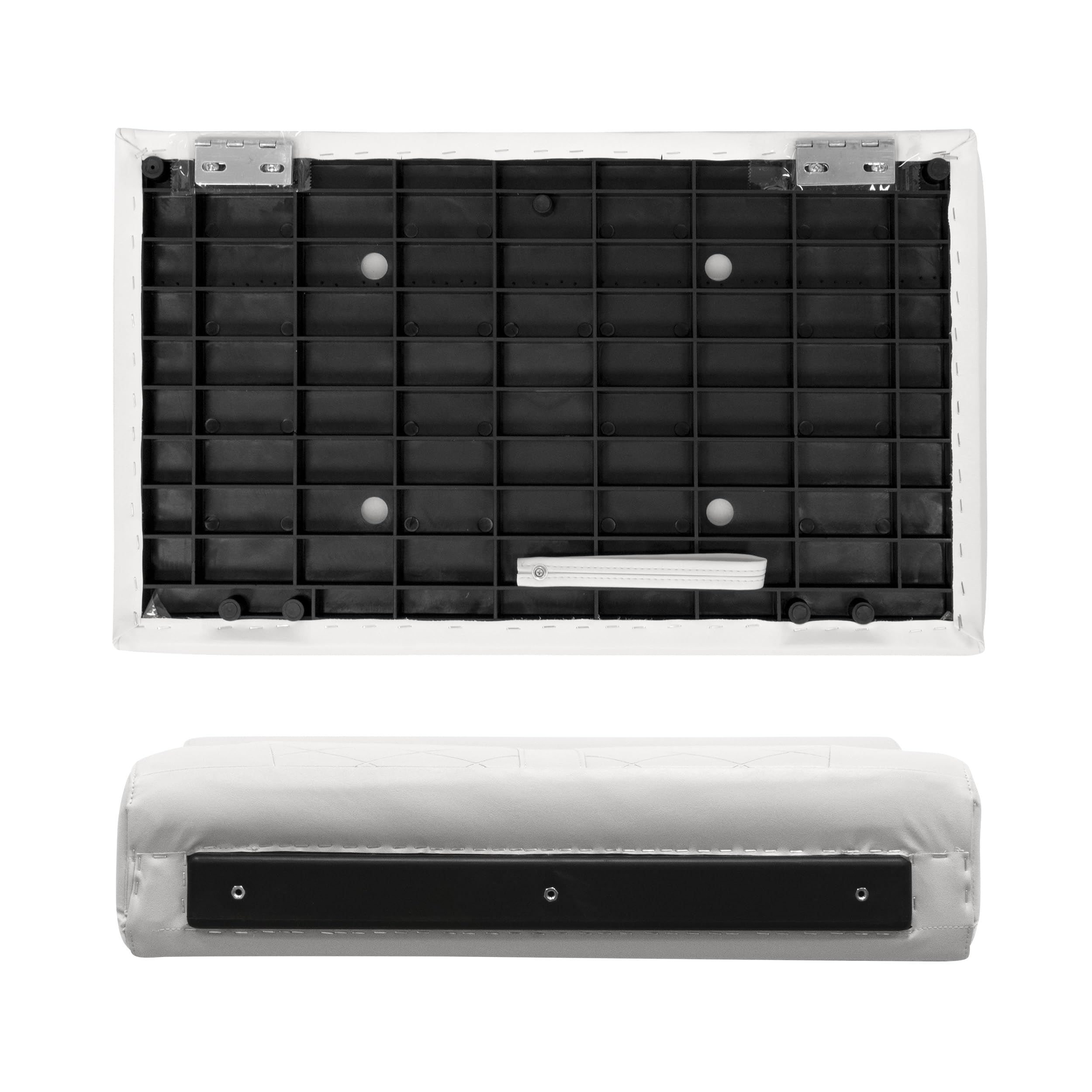 28" Wise DLX95-1904 Pontoon Bench Cushion Set - White/Mariner Blue DLX Series