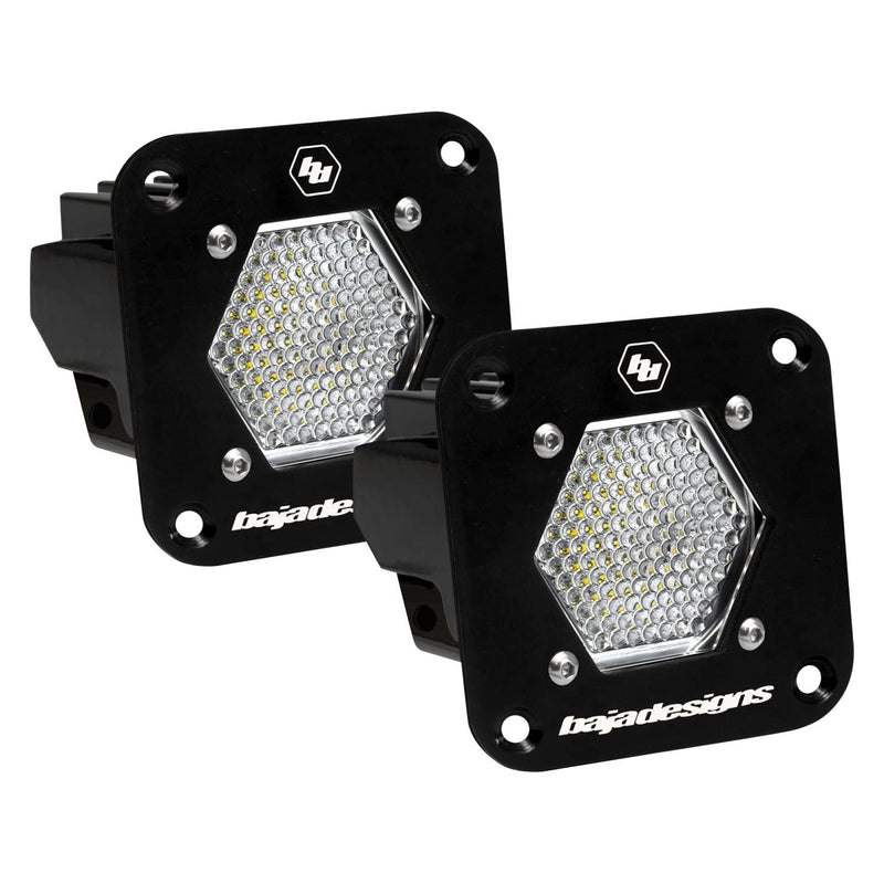 Baja Designs Flush Mount S1 Black LED Light Pod Reverse Kit (Clear) (Work/Scene Beam - Clear)