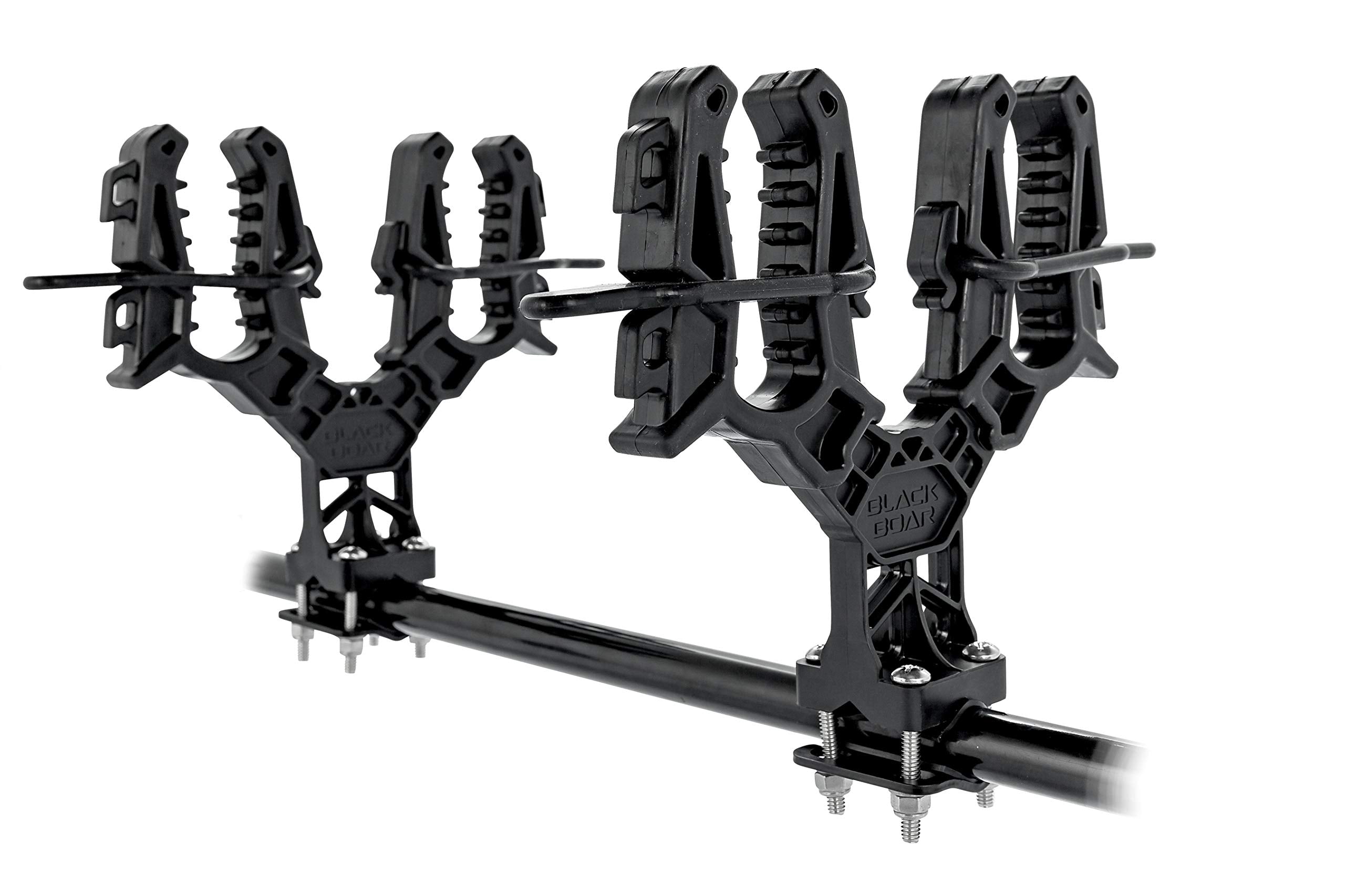 Boar Black UTV/ATV Double Gun & Tool Mount - Features Flexible Non-Marring Teeth for Better Grip - Includes Rubber Base Plate Pads - Max Carry Weight of 15lbs (66030)