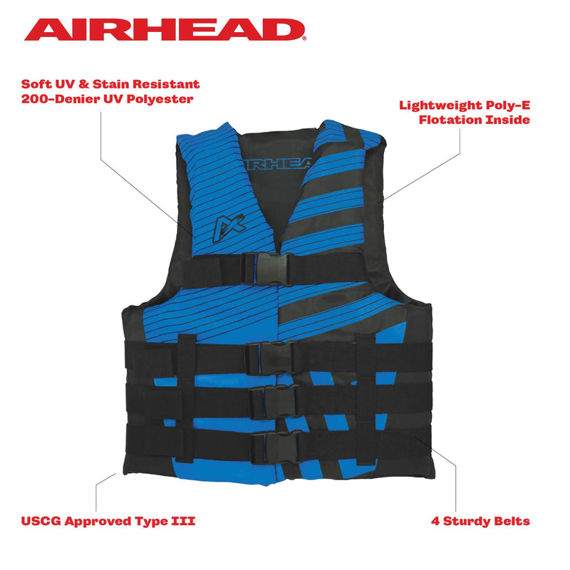 Men’s Airhead Trend Life Jacket, Coast Guard Approved, Blue