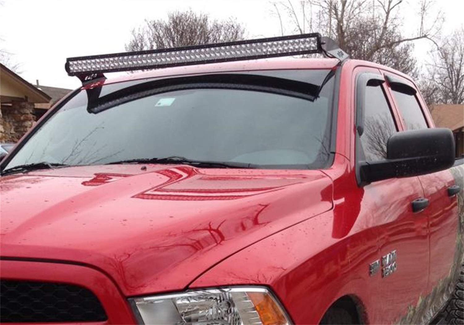 N-Fab Roof Top Light Bar Mount | Textured Black, Direct Fit, For 1 - 50-Series Light Bar (50 1/2in - 51 3/4in) | D0950LR-TX | Fits 2009-2019 Dodge 1500, 2010-2018 RAM 2500 / 3500
