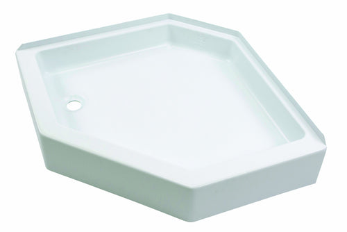 Better Bath Lippert 209742 32" x 32" Neo Angle RV Shower Pan Left Hand Drain White