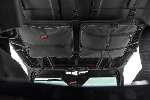 Rough Country Roof Storage Bag Overhead for Polaris RZR & Can-Am Defender MAX – 1680D Water-Resistant UTV Cargo Bag