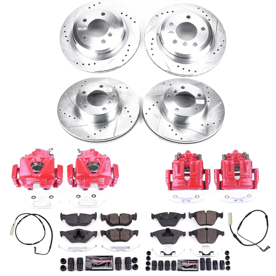 Power Stop Z23 Evolution Front and Rear Brake Caliper Kit- Brake Pads, Brake Rotors, Brake Calipers