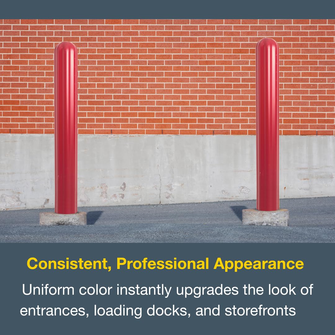 Bollard Covers Eagle for 4 Inch Poles - 56" Tall, Durable Fluted HDPE Plastic - Trimmable Red Bollard Post Sleeve for Parking Lots, Warehouses, and Loading Docks, 1732R