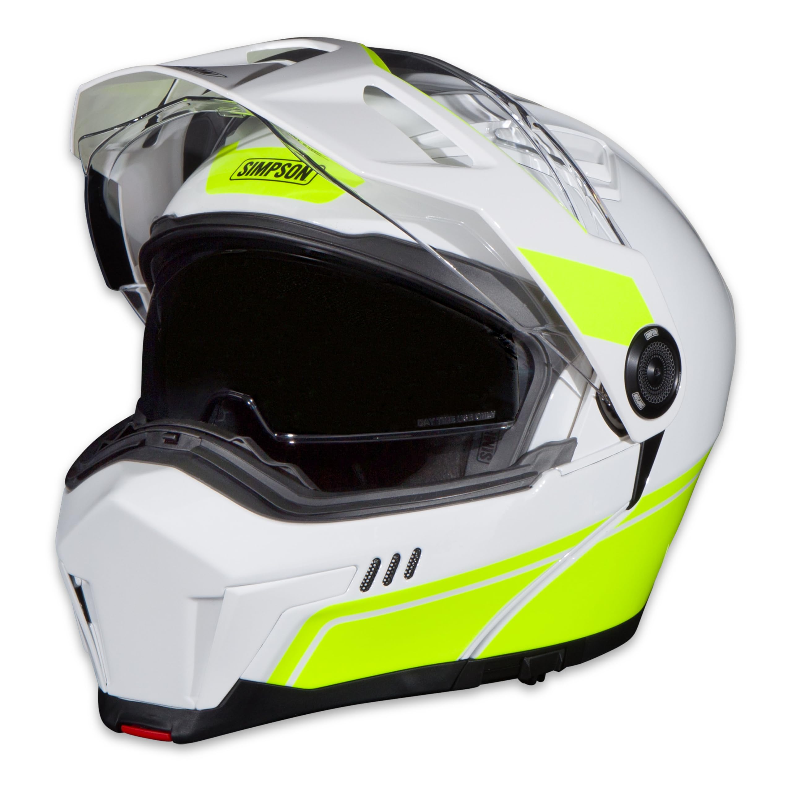 Journey Bandit Simpson Motorcycle Helmet - Yellow/White - 2XL | Off Road Dirt Bike UTV Motocross ATV | Modular Full-Face Flip Up | Clear Pinlock Anti-Fog Visor Shield | DOT ECE Certified (JBDWY2X)