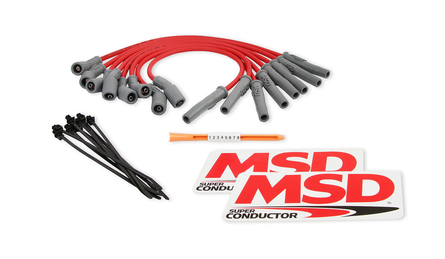 Super Conductor MSD 31639 Spark Plug Wire Set, Red