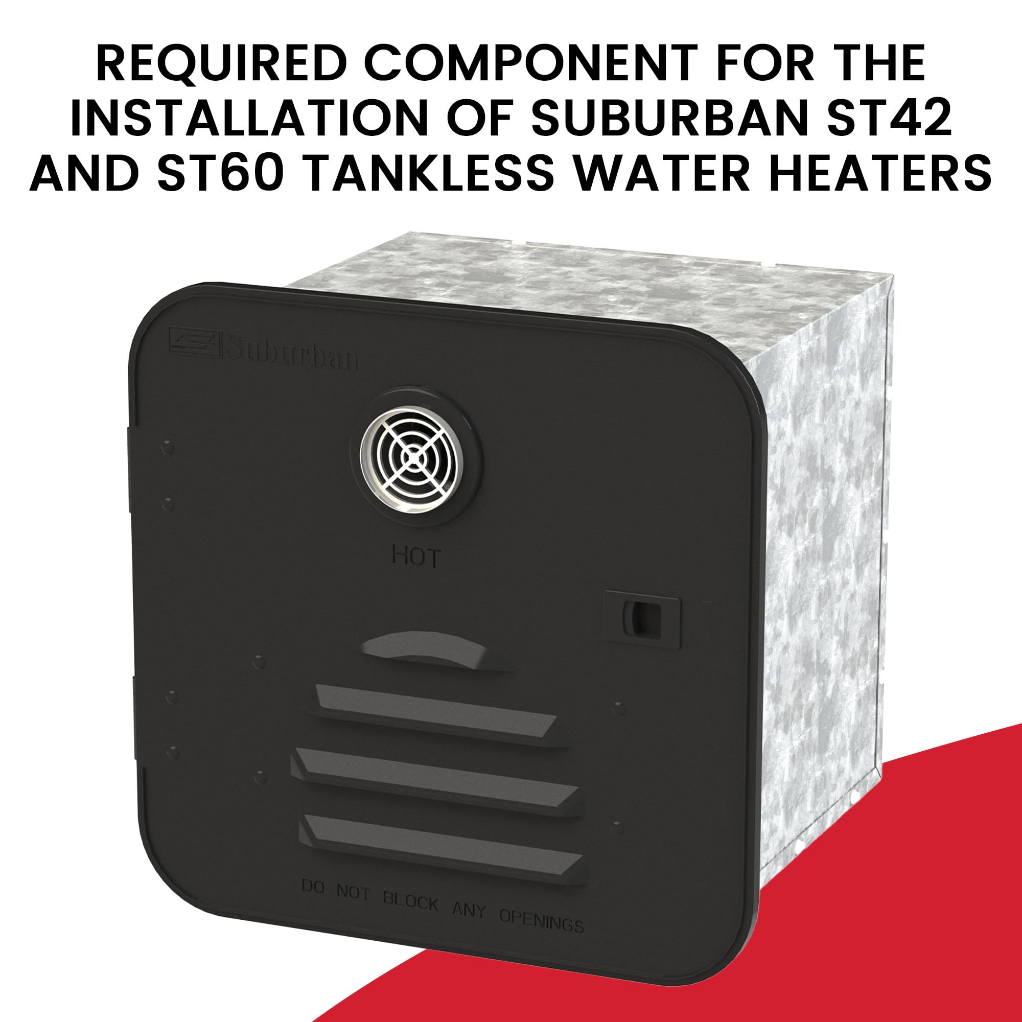 Tankless Water Heater Door ST Suburban 6285AEB, Required Door for Installation of Suburban ST42 and ST60 Tankless Water Heaters, Black