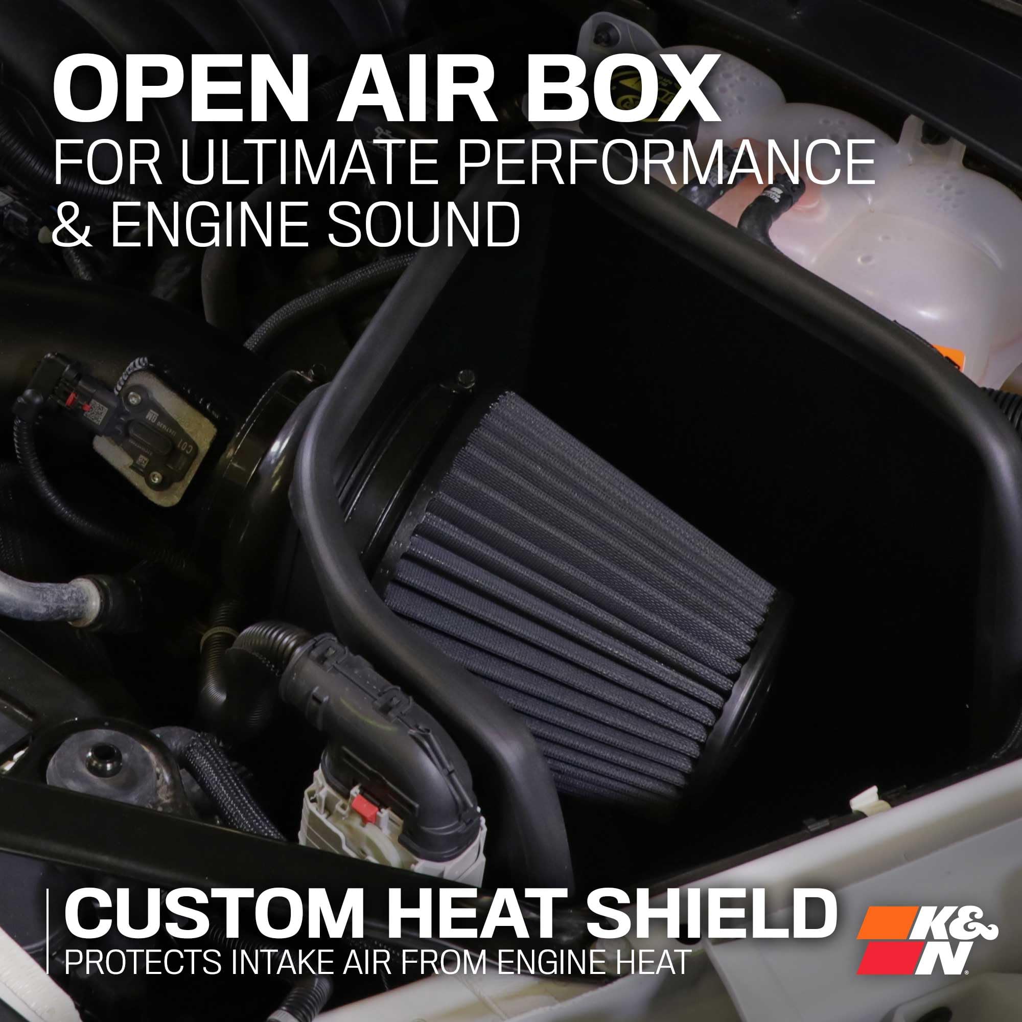 Cold Air Intake System K&N: Dry-Flow Air Filter, Increase Performance & Towing: Compatible with 2019-2025 Chevy/GMC/Cadillac Silverado 1500, Suburban, Tahoe, Sierra 1500, Yukon, Escalade, 71-3110