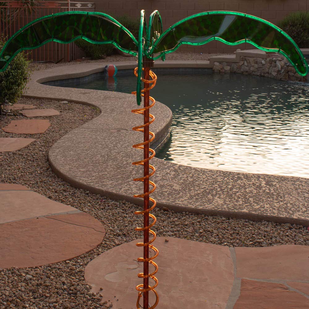 LongLife Green 4.5-Feet Decorative Lighted Palm Tree - Holographic Rope Light for Indoor and Outdoor Use