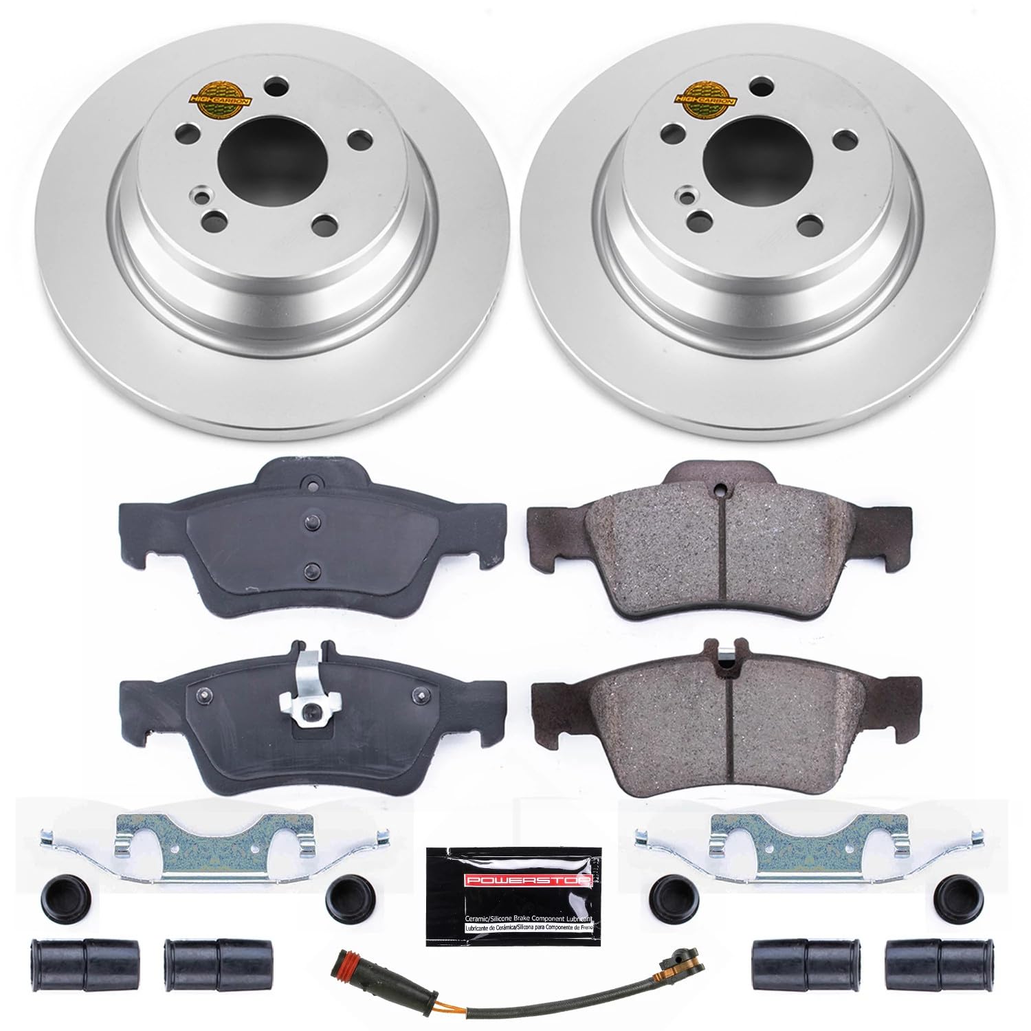 Coated Brake Rotor and Ceramic Brake Pads- Power Stop CRK6199 Rear