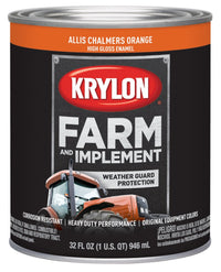 Krylon® 2030 Brush Farm & Implement, High Gloss, Allis Chalmers Orange, 1 Quart Architectural Paints