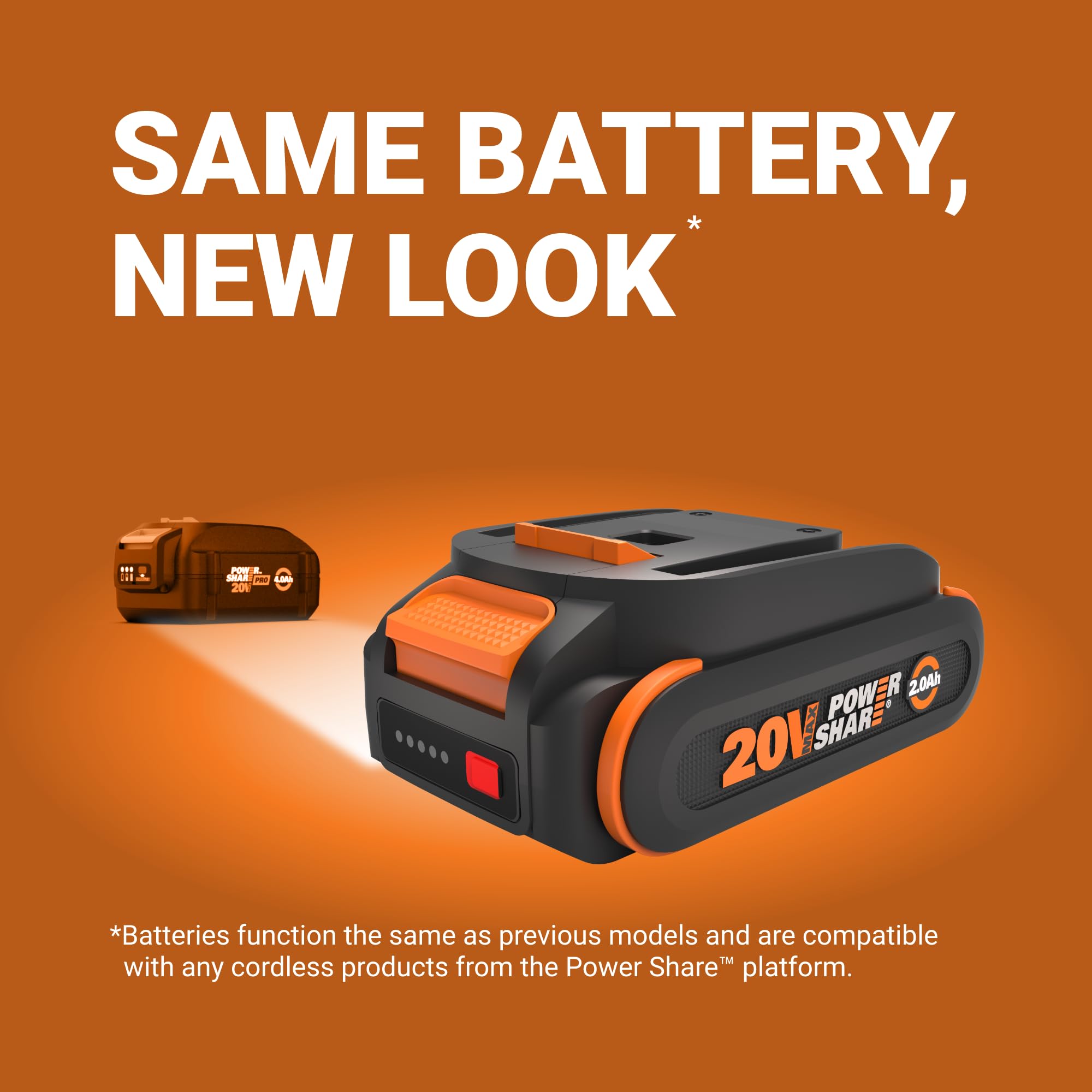 20V WORX PowerShare Lithium-ION 2.0 Ah Battery 1 pc, WA3669
