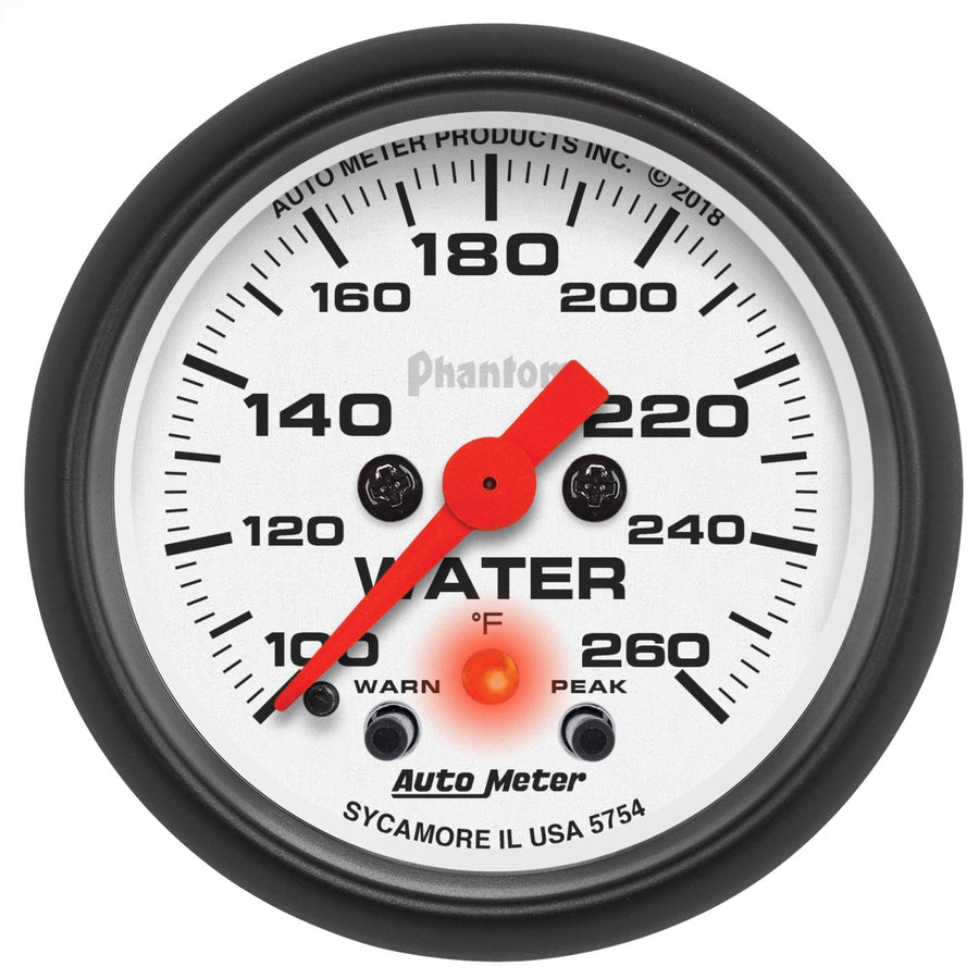 AutoMeter 5754 Water Temp Gauge, 2 1/16", 260ºf, Digital Stepper Motor W/Pk & Wrn, Phantom