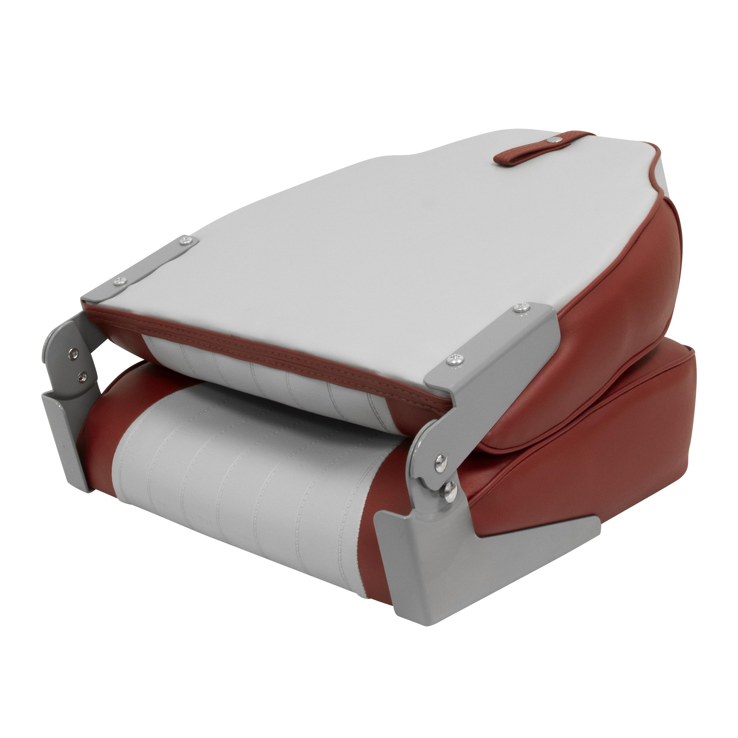 Lund Style Wise 8WD640PLS-661 High Back Boat Seat, Grey/Red