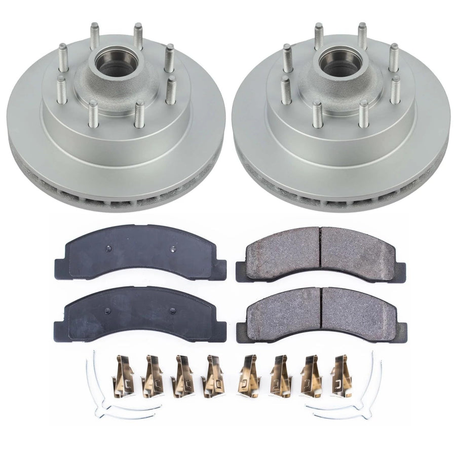 Power Stop Z17 Front Coated Rotor Kit-Coated Brake Rotors & Ceramic Brake Pads CRK1893