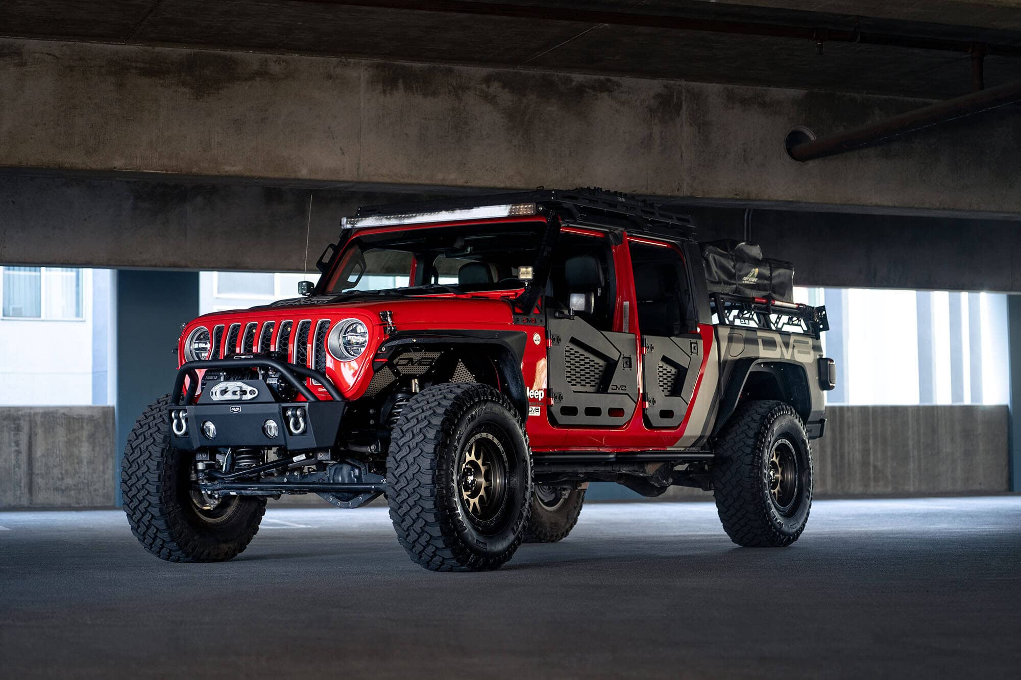 DV8 Offroad Half Doors Spec Series for 2018-2025 Jeep Wrangler JL & Gladiator JT | Molle Compatible Removable Mesh Panels | Secure Locking Handles (Front Set)
