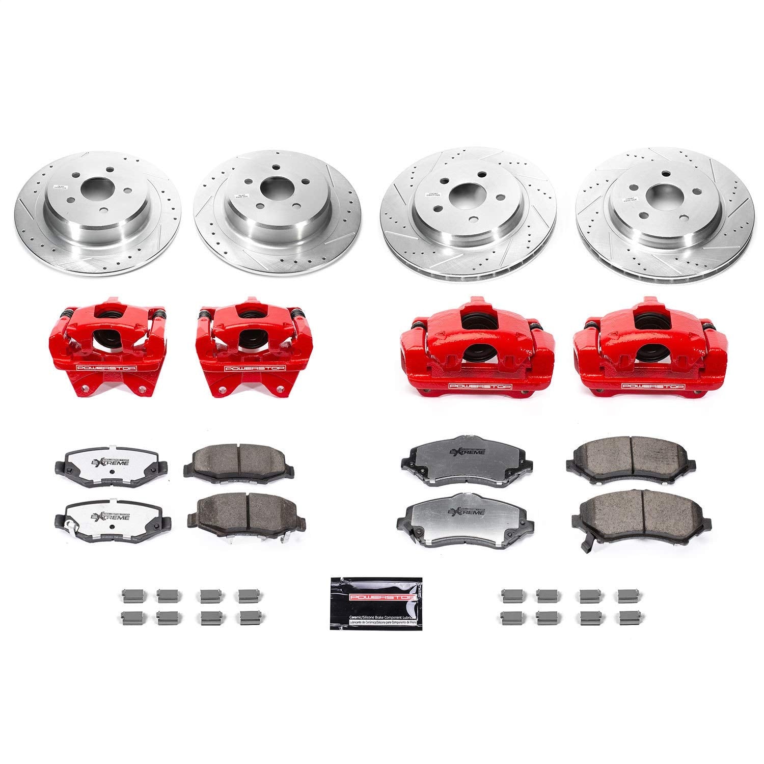 Power Stop Front and Rear BBK-JK-002R Big Brake Conversion Kit- for 2007-2019 JK/JKU Jeep Wrangler 2007-2017 | Jeep Wrangler JK 2018 [Vehicle Specific]