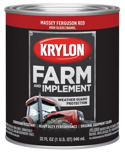 Krylon® 2026 Brush Farm & Implement, High Gloss, Massey Ferguson Red, 1 Quart Architectural Paints