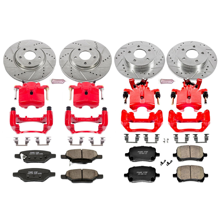 Power Stop Z23 Evolution Sport Brake Kit with Calipers For Malibu Chevrolet 2009-2012 | Pontiac G6 2009-2010 | Saturn Aura 2009 [Vehicle Specific]