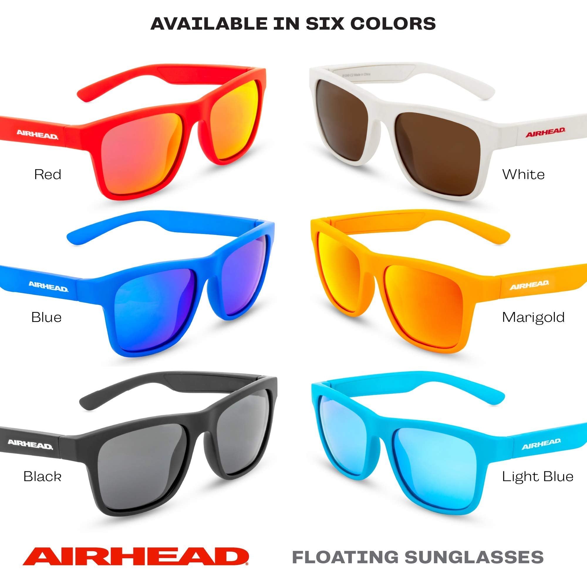 Classic AIRHEAD Round Sunglasses, Black, Adult