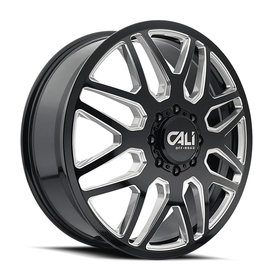 9115D INVADER DUALLY Generic Black Wheel with Milled (22.85 x 8.25 inches /0 x 142 mm, 0 mm Offset)