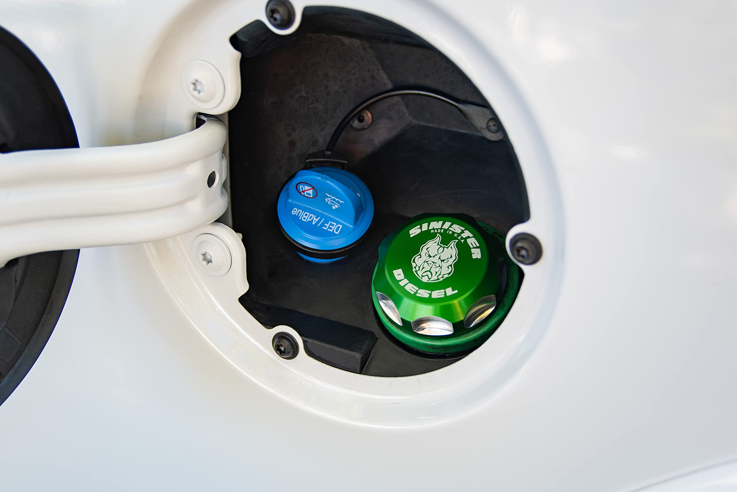 Sinister Diesel Billet Fuel Plug Cap Green for 2013+ Dodge Ram 6.7 Cummins