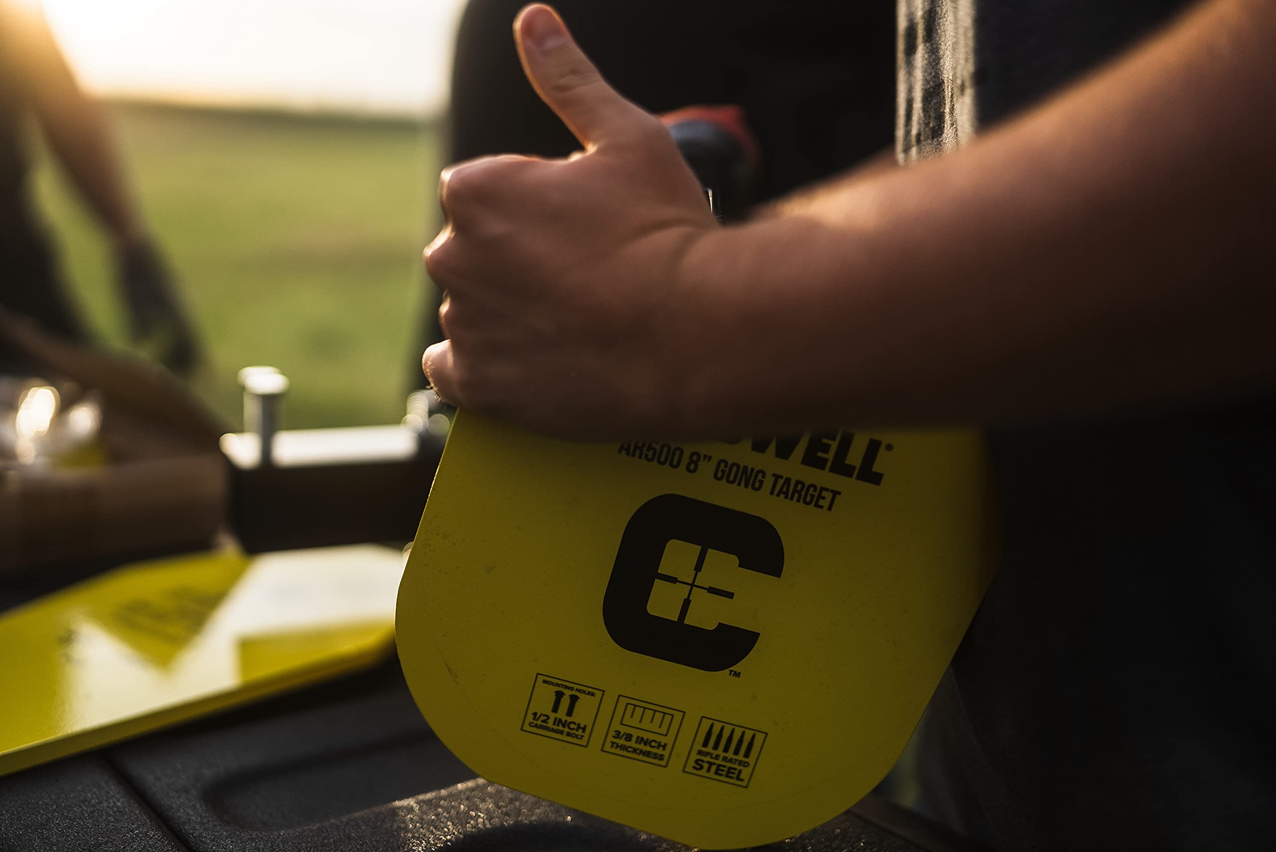 AR500 Steel Target Caldwell High Caliber 8" Gong, 3/8" Thickness, Rifle Rated for Precision Shooting and Target Practice