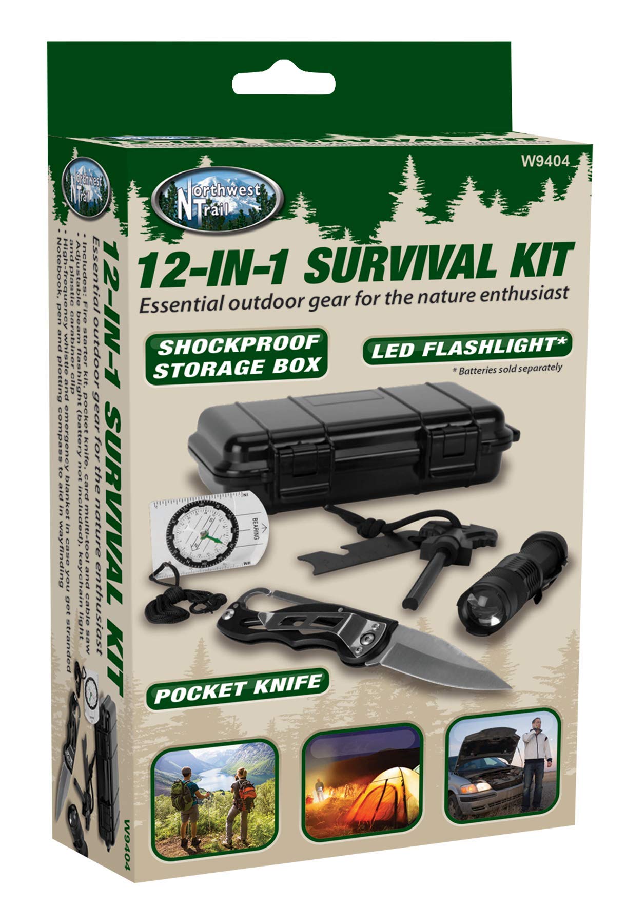 12-in-1 Performance Tool W9404 Essential Outdoor Gear Kit for Camping, Hiking, and Emergencies
