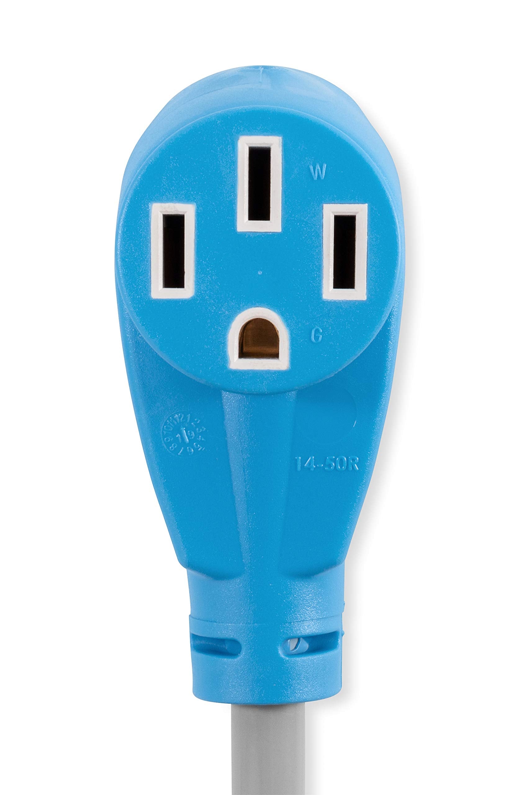 PowerGrip Camco Dogbone Adapter | Features Heavy-Duty PVC Sheath Construction, a 15-AMP Male and a 50-AMP Female Connection, and is Rated for 125 Volts (55446)