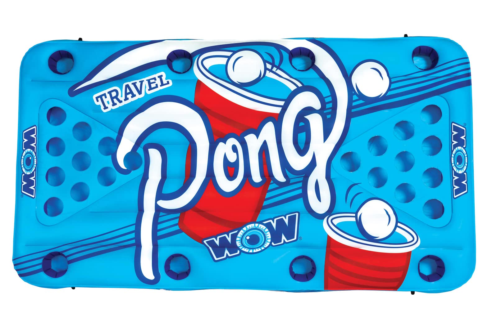 WOW Sports Travel Pong World of Watersports Inflatable Floating Table with Cup Holders, 19-2020