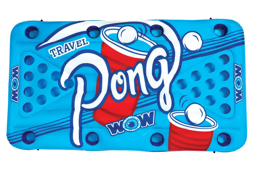 WOW Sports Travel Pong World of Watersports Inflatable Floating Table with Cup Holders, 19-2020