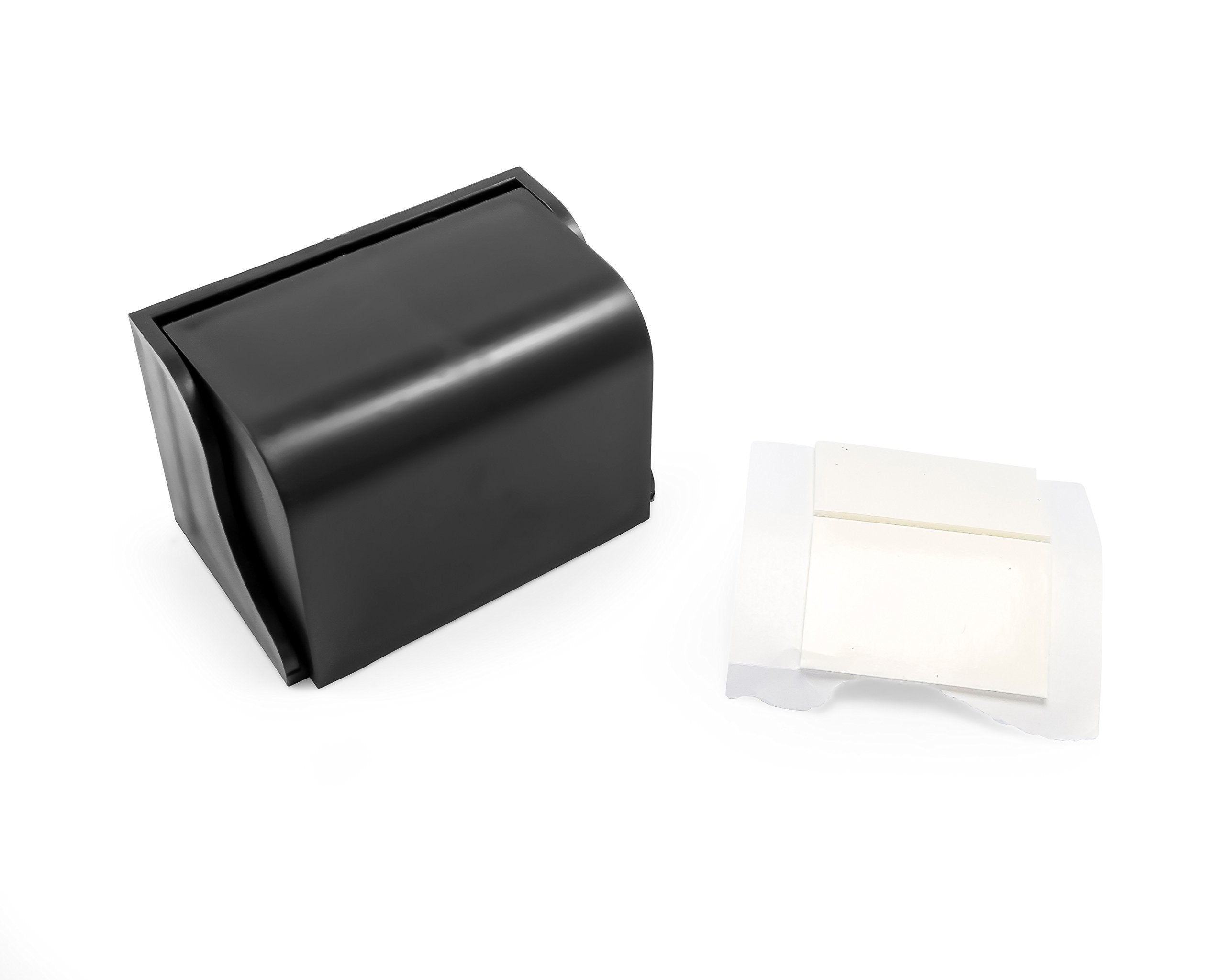 Camco A Wall Mounted Pop-A-Toothbrush Holder With Protecting Cover, Perfect For Traveling, Dorm Bathrooms and More, Holds 2 Toothbrushes- (Black) (57202)