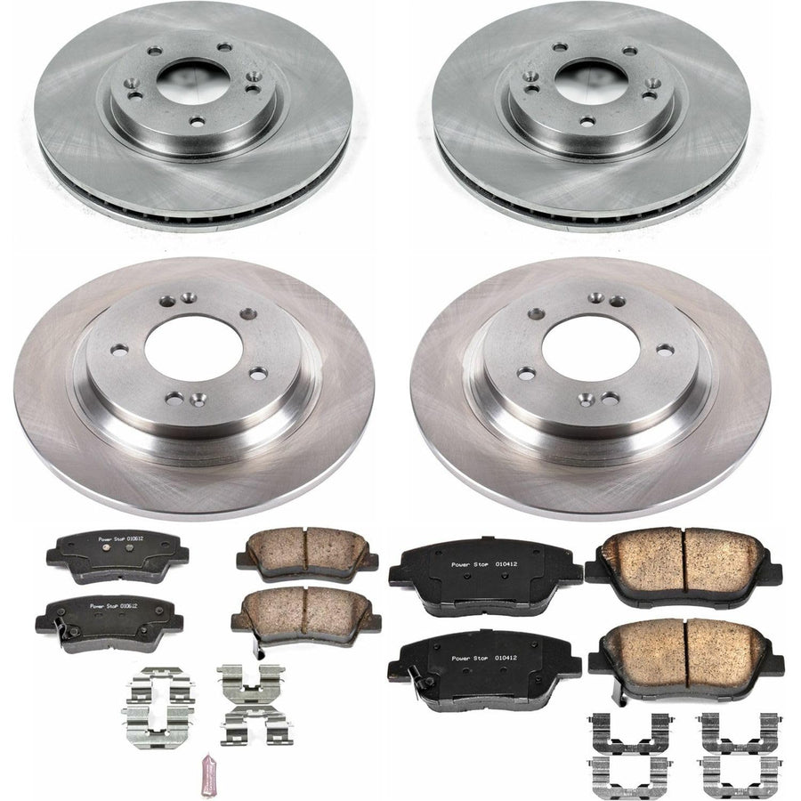 Power Stop KOE7504 Replacement Brake Kit-OE Front and Rear Brake Rotors & Ceramic Pads For Kia Optima 2014-2016 [Model Specific]