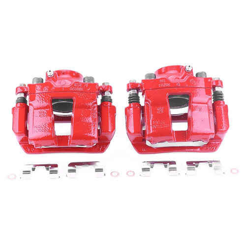 Power Stop Pair of High-Temp Red Powder Coated Calipers Front For Hyundai Sonata 2011-2014, Kia Optima 2016 [Model Specific]