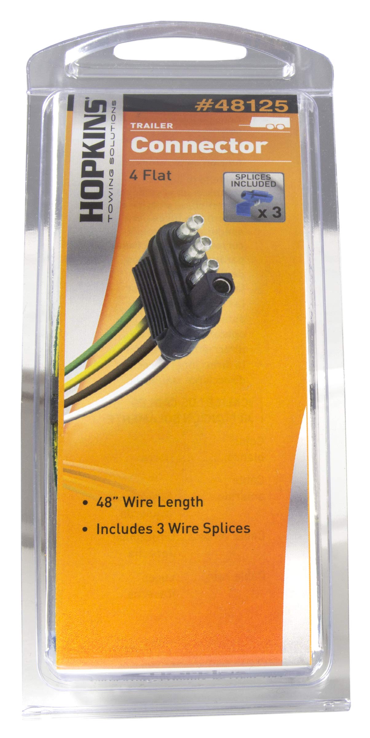 4-Wire Flat Trailer End Kit Hopkins - 48" Wires