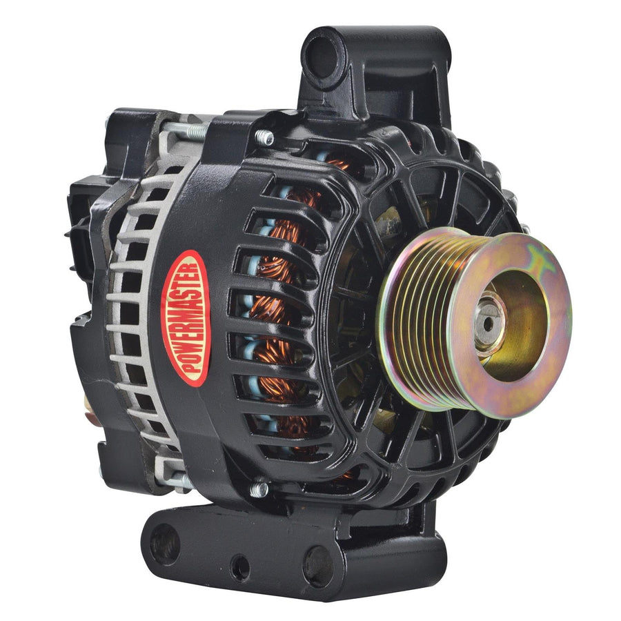 Alt Ford 6G Powermaster Black 155A 8 grv Pulley Small Frame Transverse MTG for 7.3L I-D-A VR