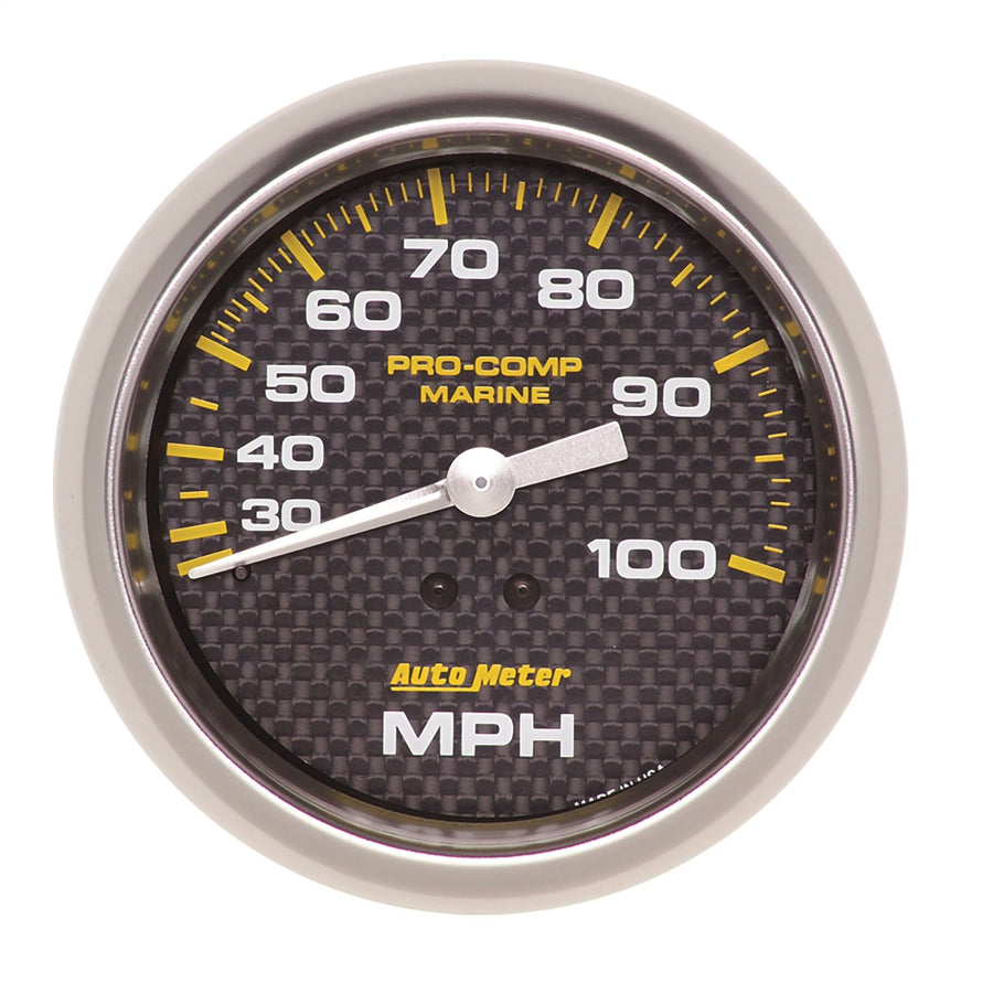 Speedometer AutoMeter 200754-40 Gauge (Marine Carbon Fiber 3 3/8", 100Mph, Mechanical, Marine Carbon Fiber)