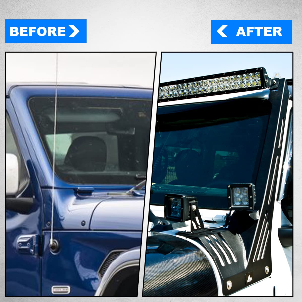 Light Bar Mounting Brackets NIXON OFFROAD Heavy Duty Steel Front Windshield Frame A-Pillar Fit for 2018-2026 Jeep Wrangler JL/JLU & 2019-2026 Jeep Gladiator JT W