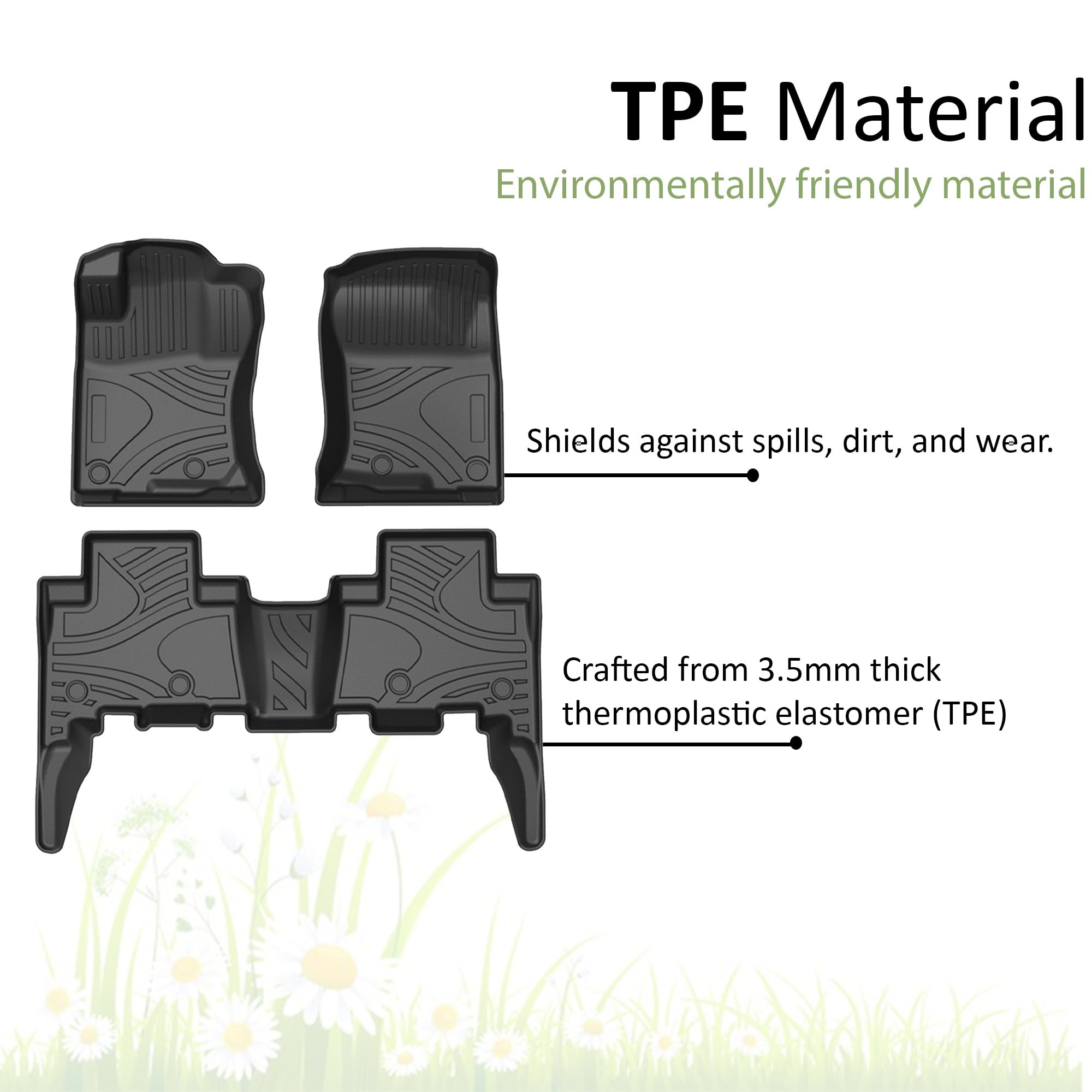 TOTALINER Black Horse Heavy Duty Floor Mat Anti-Skid Black 1.37'' Thickness Compatible with 2013-2023 Toyota 4Runner 5-seats-FMT4R13